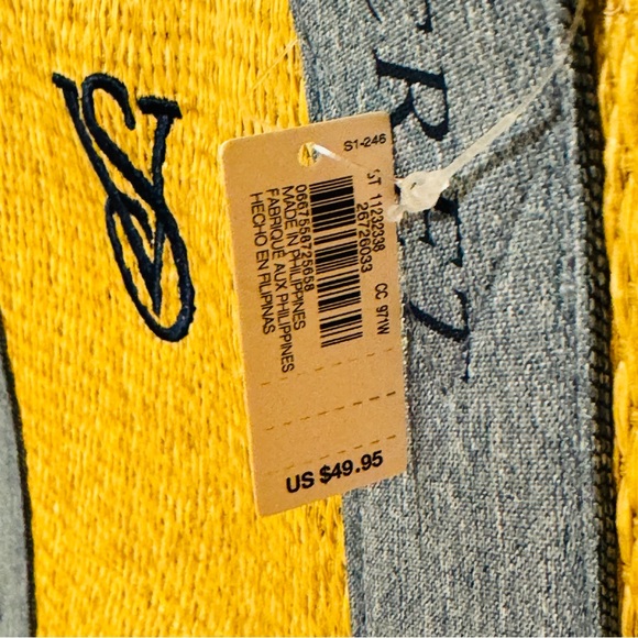 Victoria’s Secret Straw Beige Blue Tote Bag NWT - Picture 5 of 13